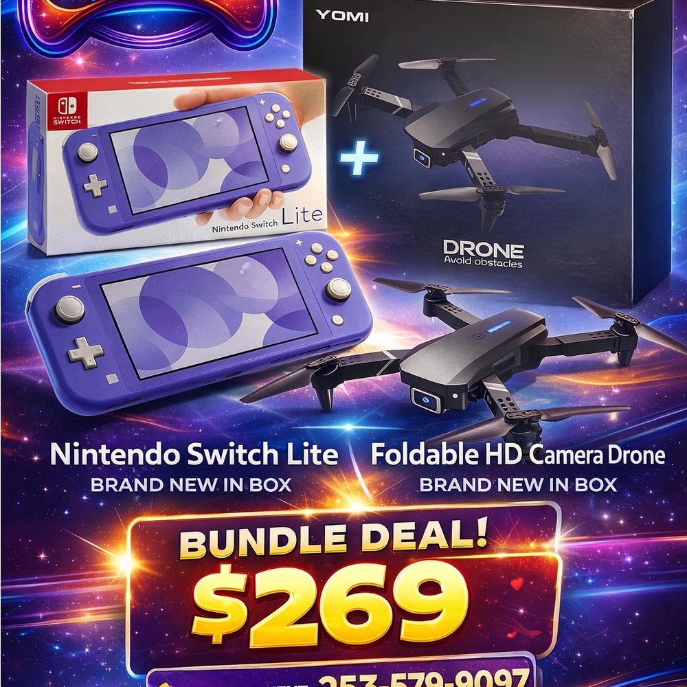 Nintendo Switch Lite and Yomi Drone Bundle - Blue